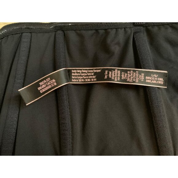 Victorias Secret Black Strapless Corset Bra Bralette Top Size 36B V Cut Side Zip - Picture 6 of 7
